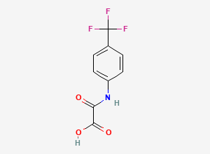 Two-dimensional chemical structure of 2-oxo-2-((4-(trifluoromethyl)phenyl)amino)acetic acid, CAS 69066-42-8