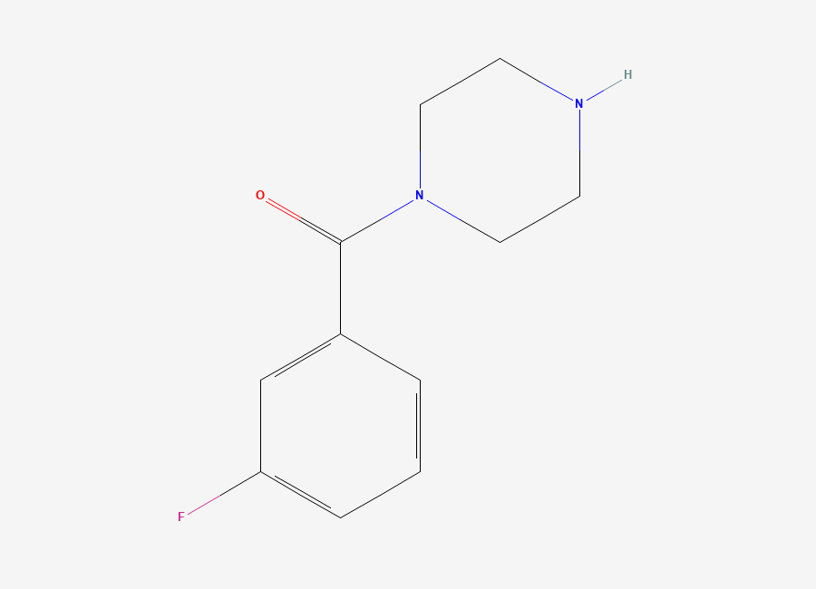 Two-dimensional chemical structure of 1-(3-Fluorobenzoyl)piperazine