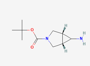 Two-dimensional chemical structure of tert-Butyl (1R,5S)-6-amino-3-azabicyclo(3.1.0)hexane-3-carboxylate