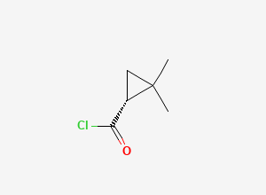 Two-dimensional chemical structure of (r)-2,2-Dimethylcyclopropanecarboxylic acid chloride