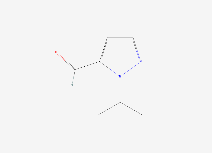 Two-dimensional chemical structure of 1-(propan-2-yl)-1H-pyrazole-5-carbaldehyde