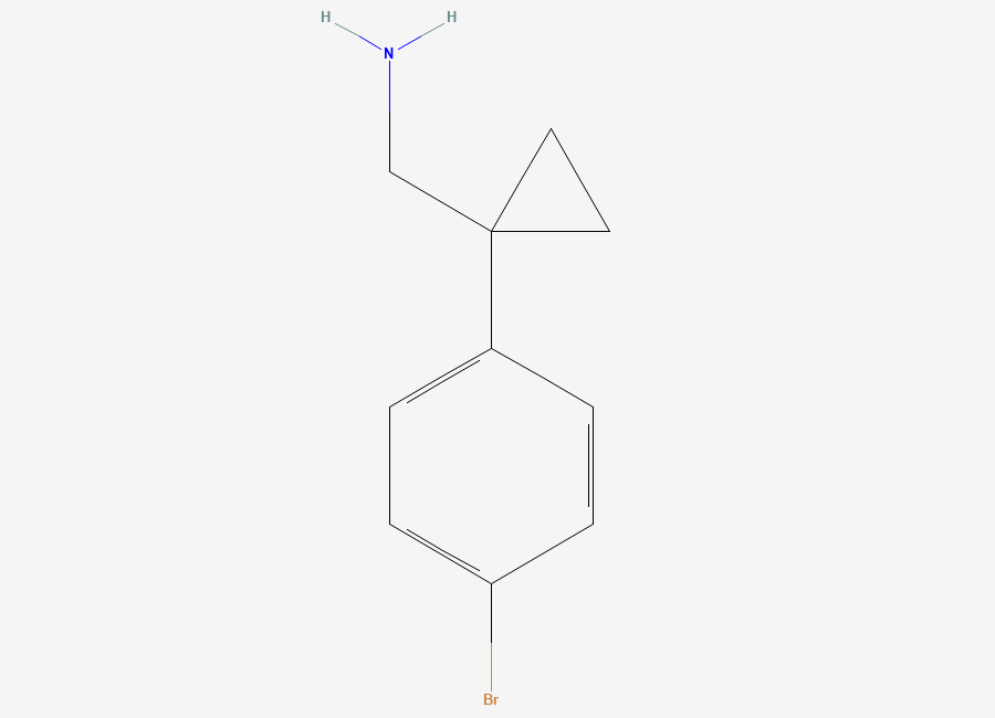Two-dimensional chemical structure of (1-(4-Bromophenyl)cyclopropyl)methanamine