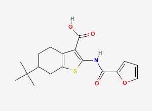 Two-dimensional chemical structure of 6-t-Butyl-2-(furan-2-carboxamido)-4,5,6,7-tetrahydrobenzo(b)thiophene-3-carboxylic acid