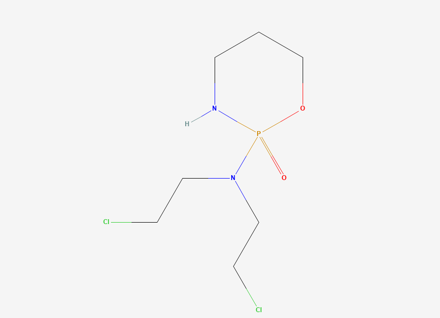 Two-dimensional chemical structure of Cyclophosphamide, CAS 50-18-0