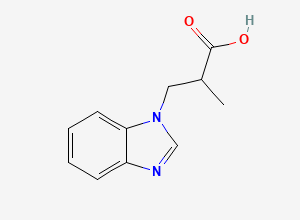 Two-dimensional chemical structure of 3-(1H-1,3-benzodiazol-1-yl)-2-methylpropanoic acid
