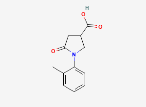 Two-dimensional chemical structure of 1-(2-Methylphenyl)-5-oxopyrrolidine-3-carboxylic acid