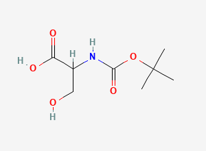 Two-dimensional chemical structure of 2-((tert-Butoxycarbonyl)amino)-3-hydroxypropanoic acid