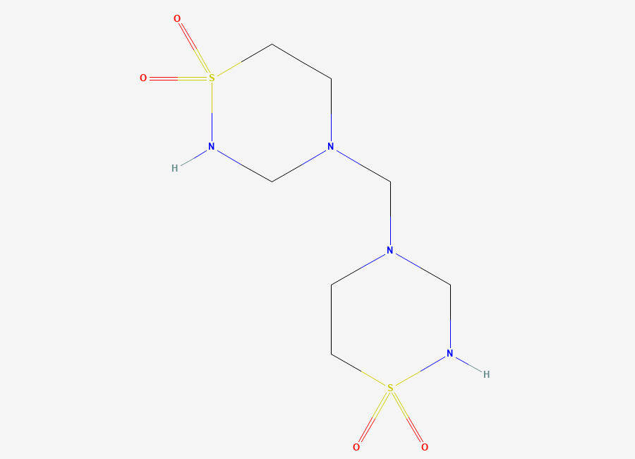 Two-dimensional chemical structure of Taurolidine, CAS 19388-87-5