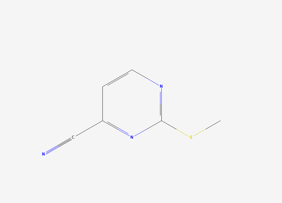 Two-dimensional chemical structure of 2-(Methylthio)-4-pyrimidinecarbonitrile