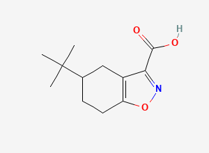 Two-dimensional chemical structure of 5-tert-Butyl-4,5,6,7-tetrahydro-1,2-benzoxazole-3-carboxylic acid