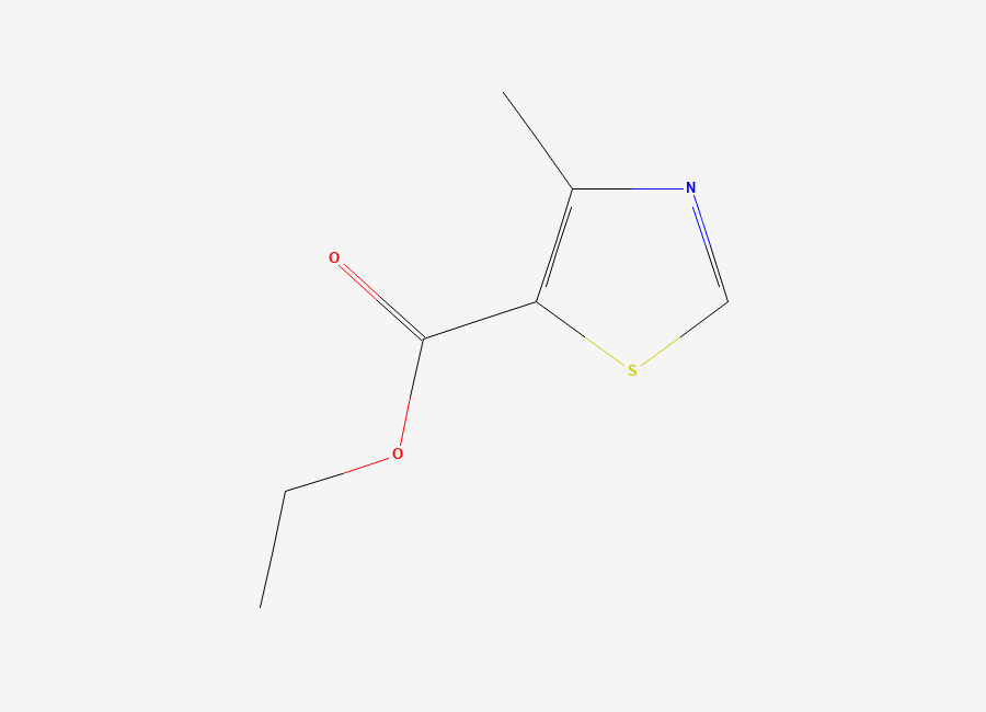 Two-dimensional chemical structure of 5-Thiazolecarboxylic acid, 4-methyl-, ethyl ester