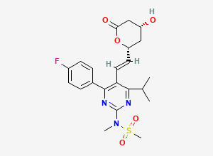 Two-dimensional chemical structure of (3R,5R)-Rosuvastatin Lactone (Free Base), CAS 1422954-11-7