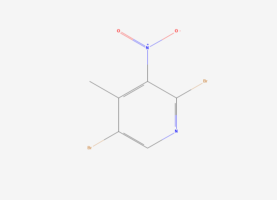 Two-dimensional chemical structure of 2,5-Dibromo-4-methyl-3-nitropyridine