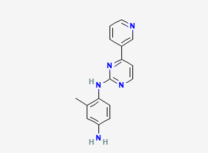 Two-dimensional chemical structure of N-(4-Amino-2-methylphenyl)-4-(3-pyridyl)-2-pyrimidineamine, CAS 112696-91-0