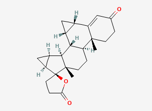 Two-dimensional chemical structure of Drospirenone EP Impurity K / 6a,7a-Drospirenone, CAS 889652-31-7
