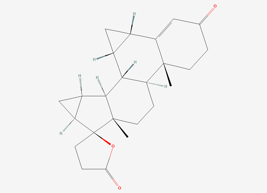 Two-dimensional chemical structure of Drospirenone EP Impurity K / 6a,7a-Drospirenone, CAS 889652-31-7