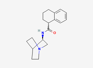 Two-dimensional chemical structure of (R)-N-((R)-Quinuclidin-3-yl)-1,2,3,4-tetrahydronaphthalene-1-carboxamide