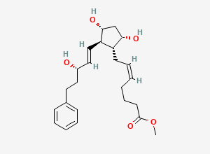 Two-dimensional chemical structure of Bimatoprost Acid Methyl Ester, CAS 38315-47-8