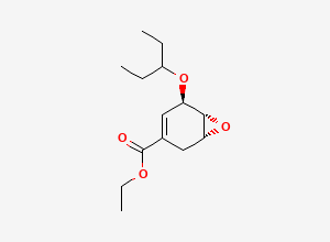 Two-dimensional chemical structure of Ethyl (1R,5R,6R)-5-(1-ethylpropoxy)-7-oxabicyclo(4.1.0)hept-3-ene-3-carboxylate, CAS 1266663-89-1