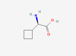 Two-dimensional chemical structure of (R)-2-Amino-2-cyclobutylacetic acid