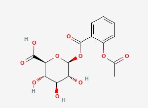 Two-dimensional chemical structure of Acetylsalicylic Acid Acyl-D-Glucuronide / Aspirin Acyl-D-Glucuronide, CAS 24719-72-0