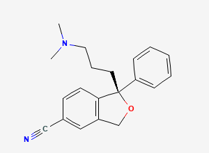 Two-dimensional chemical structure of (1S)-1-[3-(dimethylamino)propyl]-1-phenyl-3H-2-benzofuran-5-carbonitrile