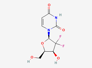 Two-dimensional chemical structure of 1-[(2R,4S,5R)-3,3-difluoro-4-hydroxy-5-(hydroxymethyl)oxolan-2-yl]pyrimidine-2,4-dione