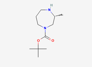 Two-dimensional chemical structure of Tert-Butyl (R)-3-Methyl-1,4-diazepane-1-carboxylate, CAS 223644-10-8
