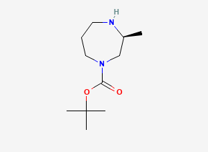 Two-dimensional chemical structure of (S)-tert-Butyl 3-methyl-1,4-diazepane-1-carboxylate