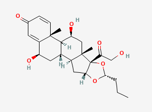 Two-dimensional chemical structure of 22R-6β-Hydroxy Budesonide/ Budesonide Related Compound 2, CAS 93861-52-0