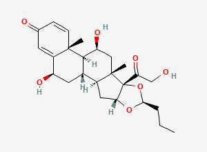 Two-dimensional chemical structure of 22S-6β-Hydroxy Budesonide/ Budesonide Related Compound 1, CAS 93861-51-9