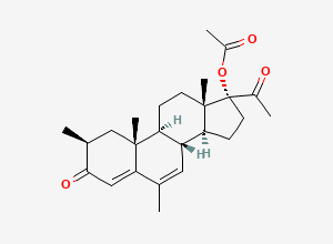 Two-dimensional chemical structure of Megestrol Acetate EP Impurity G