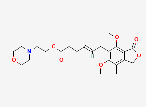 Two-dimensional chemical structure of Mycophenolate Mofetil EP Impurity D / O-Methyl Mycophenolate Mofetil, CAS 1322681-37-7