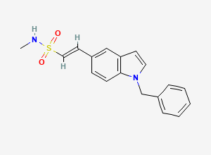 Two-dimensional chemical structure of (1E)-N-Methyl-2-[1-(phenylmethyl)-1H-indol-5-yl]ethenesulfonamide, CAS 894351-84-9