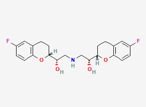 Two-dimensional chemical structure of (alphaR,alpha'S,2S,2'R)-alpha,alpha'-[Iminobis(methylene)]bis[6-fluoro-3,4-dihydro-2H-1-benzopyran-2-methanol]