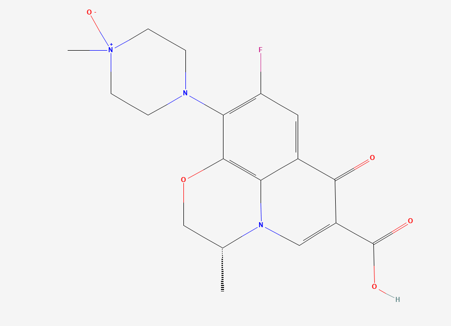 Two-dimensional chemical structure of Ofloxacin N-oxide, (R)-