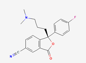Two-dimensional chemical structure of (1S)-1-[3-(dimethylamino)propyl]-1-(4-fluorophenyl)-3-oxo-2-benzofuran-5-carbonitrile