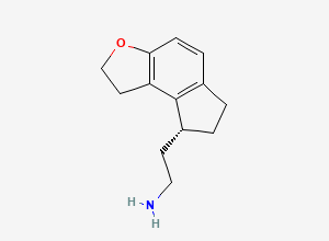 Two-dimensional chemical structure of (R)-2-(1,6,7,8-Tetrahydro-2H-indeno[5,4-b]furan-8-yl)ethan-1-amine