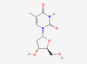 Two-dimensional chemical structure of 1-[(2R,4R,5S)-4-hydroxy-5-(hydroxymethyl)oxolan-2-yl]-5-methyl-1,2,3,4-tetrahydropyrimidine-2,4-dione