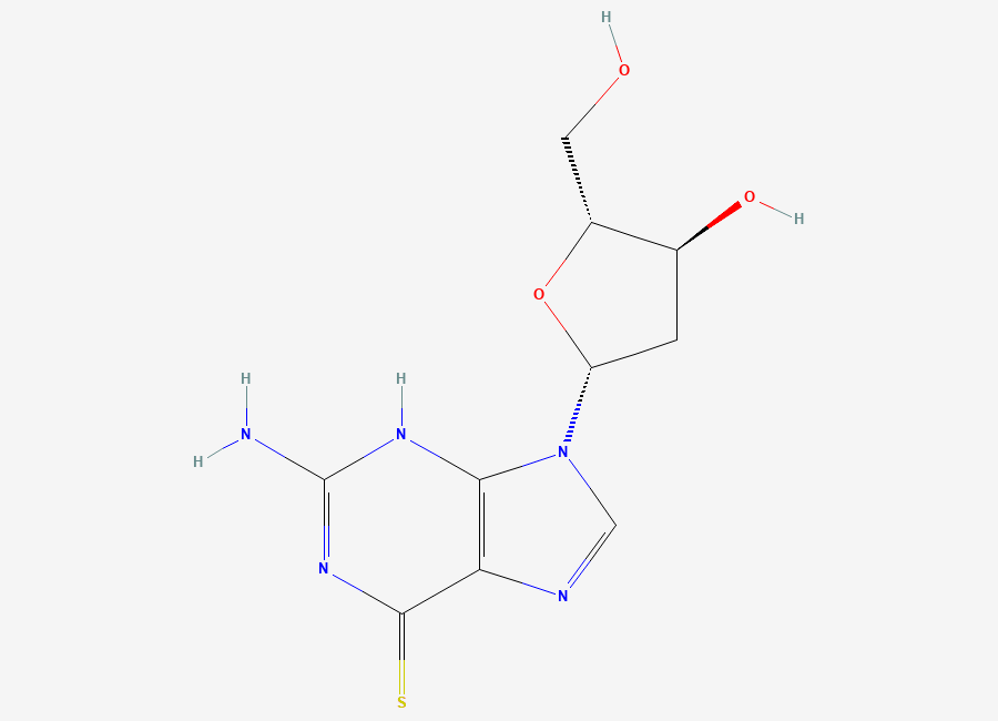 Two-dimensional chemical structure of 2'-Deoxy-6-thioguanosine