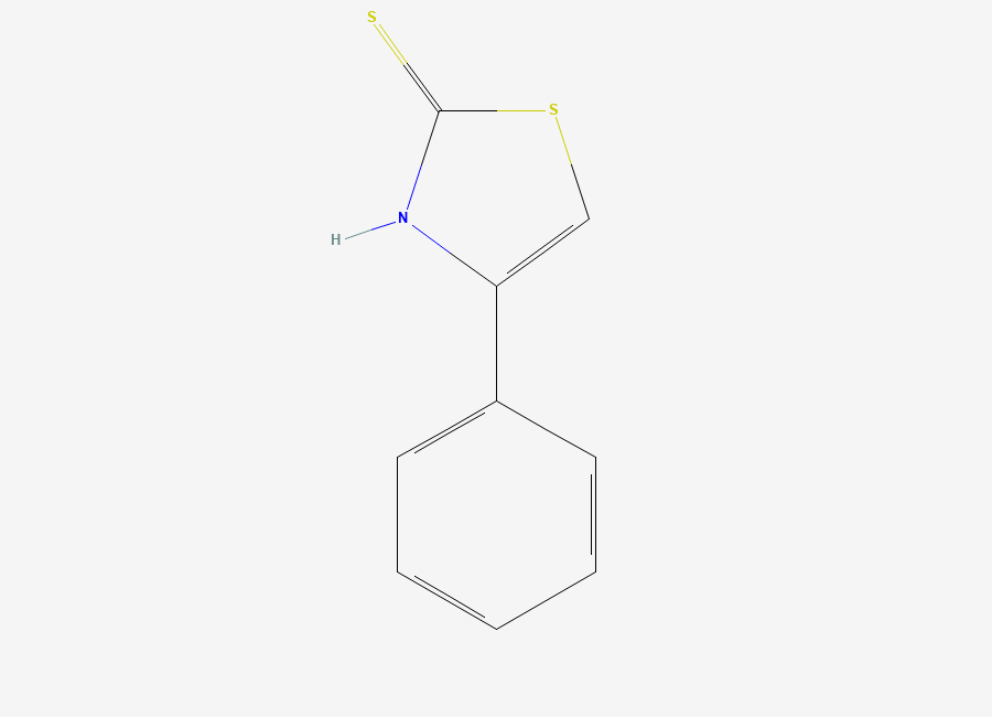 Two-dimensional chemical structure of 2(3H)-Thiazolethione, 4-phenyl-
