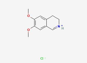 Two-dimensional chemical structure of Tetrabenazine Stage-I Impurity / 6,7-dimethoxy-3,4-dihydroisoquinoline hydrochloride, CAS 20232-39-7