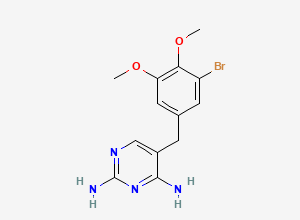 Two-dimensional chemical structure of Trimethoprim EP Impurity F / 3-Desmethoxy 3-Bromo Trimethoprim, CAS 16285-82-8