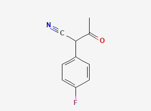 Two-dimensional chemical structure of 2-(4-Fluorophenyl)-3-oxobutyronitrile