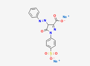 Two-dimensional chemical structure of Disodium 4,5-dihydro-5-oxo-4-(phenylazo)-1-(4-sulphonatophenyl)-1H-pyrazole-3-carboxylate