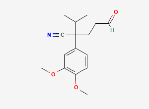 Two-dimensional chemical structure of 3-(3,4-Dimethoxyphenyl)-2-methyl-6-oxohexane-3-carbonitrile