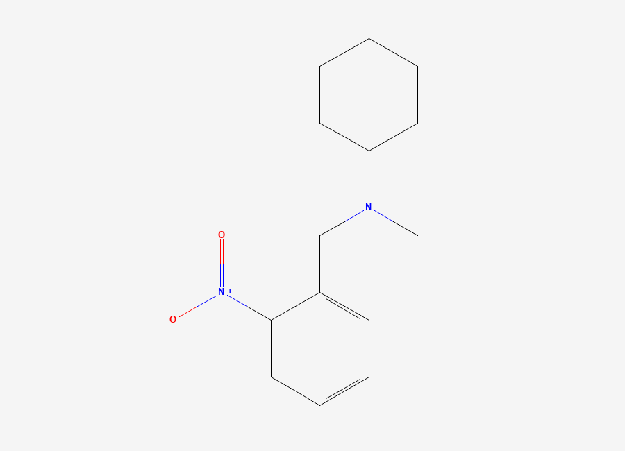 Two-dimensional chemical structure of Bromhexine Impurity (N-(2-Nitrobenzyl)-N-cyclohexyl-N-methylamine), CAS 80638-08-0