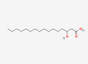 Two-dimensional chemical structure of 3-Hydroxyhexadecanoic acid