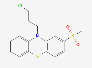 Two-dimensional chemical structure of 10-(3-Chloropropyl)-2-(methylsulfonyl)-10H-phenothiazine, CAS 40051-30-7