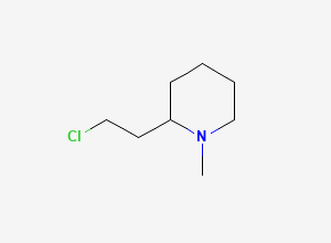 Two-dimensional chemical structure of 2-(2-Chloroethyl)-1-methylpiperidine
